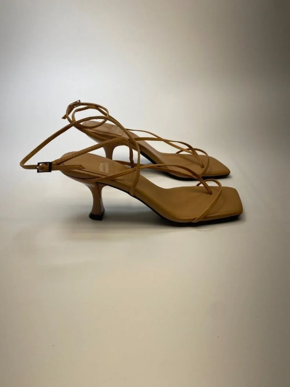 Jeffrey Campbell Womens Fluxx Strappy Tan Leather Heel Sandal Sz  9.5